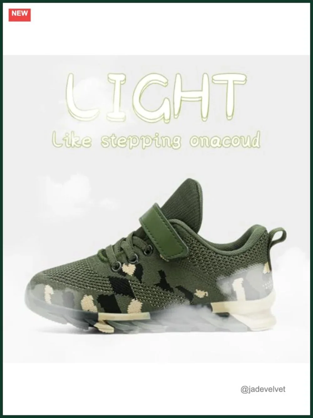 Boys Girls Lightweight Breathable Running Sneakers Non-Slip Camouflage Lace-Up